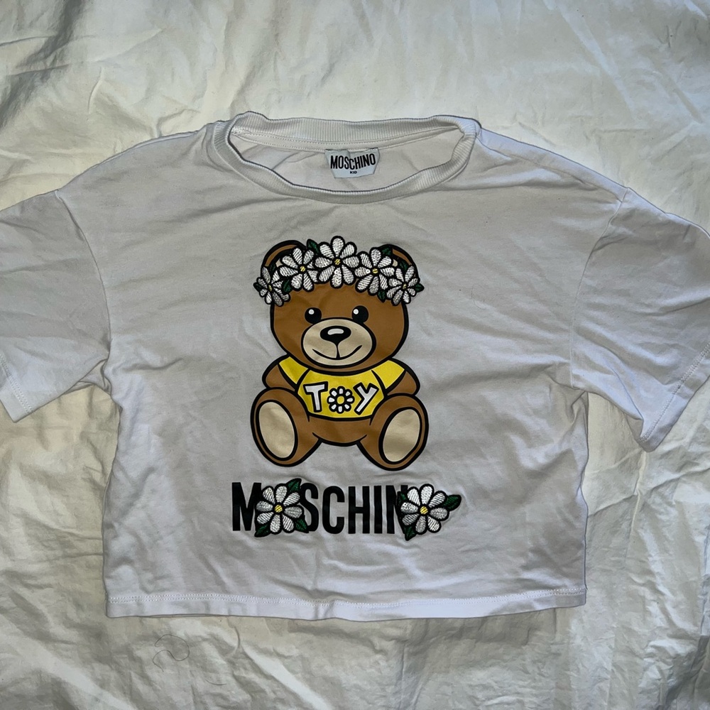 Moschino White Kids Teddy Bear Daisy Graphic Tee
